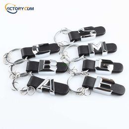 Tm7h Keychains Lanyards Metal Keychain Leather Key Rings for Mercedes Benz W168 Amg A/b/c/e/s/m/g Class