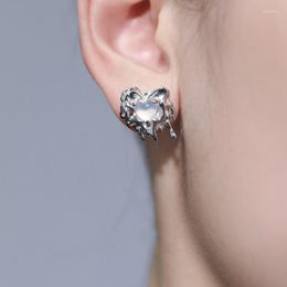 Stud Earrings 2023 Asymmetric Melting Lava Love Heart Women Ins Sweet Cool Wind Design Sense Earring Party Jewellery Gift