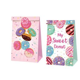 Packing Bags Donuts Dessert Party Candy Bag Gift Birthday Cake Baking Oil Brown Paper Bag22X12X8Cm Drop Delivery Ot71H