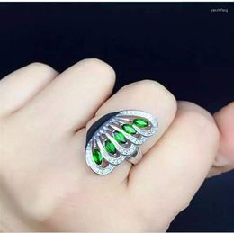 Cluster Rings Natural Diopside Ring Green 925 Sterling Silver Fine Jewelry For Men Or Women 2.5 5mm 5pcs