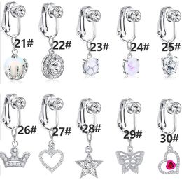 Body Jewellery Bell Button Rings Simple stainless steel unisex zircon navel nails body piercing Jewellery glossy umbilical clasp