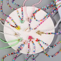 Pendant Necklaces Colourful Bohemian Beaded Necklace For Women High-Quality Butterfly Natural Stone Star Neck Chains Gift Accessories
