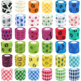 Elbow Knee Pads 24 Rolls Elastic Bandage Self Adhesive Bandage Wrap Cohesive Tape Vet Wrap for Dog Cat Horse Pet Animals Ankle Sprains 230609