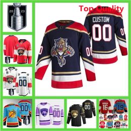 CarolinaPanthers2023 Stanley Cup Final Aleksander Barkov Hockey Jerseys Aaron Tkachuk Sergei Bobrovsky Jaromir Jagr Home Stitched Shirts