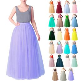 Skirts 2023 Spring Party Skirt Elastic High Waist Women Boneless Wedding Mesh Porcelain Colour Petticoat Puffy Long Tutu