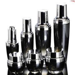 30/50g Black Glass Cream Jar Refillable Bottles Bottle with Press Pump Lotion Pot 30ML 50ml Cosmetic Dropper Bottlehigh qty Fhuda