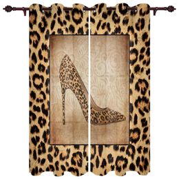 Curtain Leopard Print High Heels Curtains For Living Room Modern Kitchen Home Bedroom Window Treatment Blinds