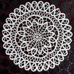 Table Mats Retro Doily Mat Cup Pad Coffee Mugs Placemat Cotton Lace Fabric Crochet Dining Decoration PW10