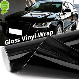 New Gloss Black Film Self Adhesive Car Sticker Body Decoration Bright Colour Changing Films Motorcycles Auto Vinyl Wrap Decals Skin