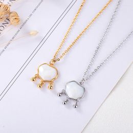 Pendant Necklaces Design Long Life Lock Tassel Opal Necklace Simple Lady Ruyi Ping An Clavicle Chain Fashion Birthday Gift