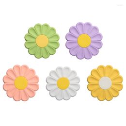 Table Mats Colorful Dish Cup Pad Dinnerware Mat Tableware Dishwasher Kitchen Accessories Soft Silicone Pads Flower Shape