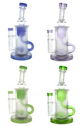 Vintage Premium SANDBLASTED KLEIN RECYCLER Glass Bong Water Hookah Smoking Pipes 10INCH Original Glass Factory can put customer logo by DHL UPS CNE