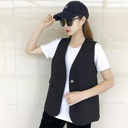 Women's Vests Suit Vest Jacket Women's Spring Summer 2023 Style Korean Waistcoat Fashion Blazer Sleeveless Coat Wild Relaxed Female Tops