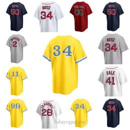 2023 Custom S-4xl 10 Trevor Storey 34 David Ortiz Jersey Sports Ted Williams Martinez Chris Sale Bogaerts 11 Rafael Devers 7 Vazquez Baseball