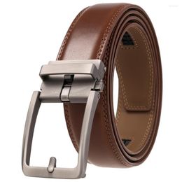 Belts Retro Luxury Cowhide Belt Men's Fashion Casual Versatile Leather Waistband Accessories Metal Automatic Buckle Girdle