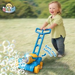 Novelty Games Automatic Lawn Mower Bubble Machine Weeder Shape Blower Baby Activity Walker for Outdoor Toys For Kid Childrens Day Gift Boys 230609