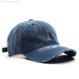 D T 2022 New Fashion Ripped Denim Brand Master Mystery Character Adjustable Retro Minimalist Style Outdoor Travel Baseball Cap