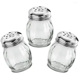 Dinnerware Sets 3 Pcs Seasoning Jars Shaker Condiment Terrarium Glass Salt Lid Canister Metal Container Tins Holder Steak Temperature Sticks