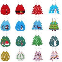 Charm Christmas Leather Earrings Faux Dangle Drops For Women Tree Bell Deer Earring Gift Drop Delivery Jewellery Dhqtu
