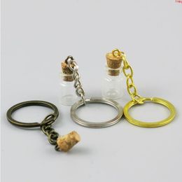 500 x 06ml Mini Glass Bottles Key Chain Pendants Small Wishing With Cork Vial Arts Jars For Bracelets Giftshigh qty Tvdgc