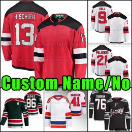 New Jersey''Devils''2022 Reverse Retro 86 Hughes Hockey Jerseys 13 Hischier 30 Brodeur 7 Dougie Hamilton 63 Jesper Bratt 17 Sharangovich 2.0 Shirts