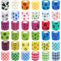 Elbow Knee Pads 24 Rolls Elastic Bandage Self Adhesive Wrap Cohesive Tape Vet for Dog Cat Horse Pet Animals Ankle Sprains 230609