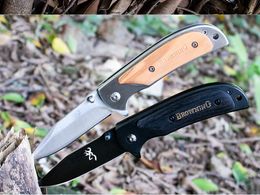 Factory Price wholesale Small Survival Knife 440C Blade 56-58HRC Wood Handle EDC Folding Pocket Knives