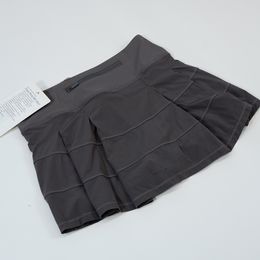 Lu Lu Rivals Summer Skirts Pace Pleated Yoga Skirt Gym Clothes Women Running Fiess Golf Pants Shorts Sports Back Waist Pocket Zip