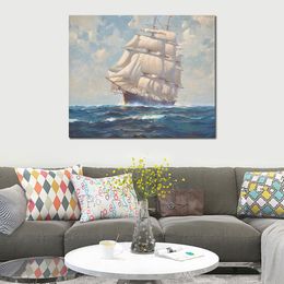 Handmade Ships Canvas Art The James Baines Frank Vining Smith Painting Seascape Artwork High Quality