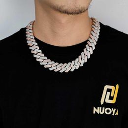 Chains Hip Hop Jewelry 20mm Thick Cuban Link Chain Crystal Miami Gold Silver Two Color Iced Out CZ Necklace