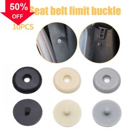 New 10PCS Car Safety Seat Belt Stopper Anti-slip Spacing Limit Buckle Clip Retainer Seatbelt Stop Button Plastic Black Auto Parts