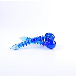 Glass Pipes Smoking Manufacture Hand-blown hookah Blue skeleton glass smoking set