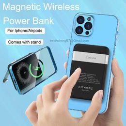 Free Customised LOGO Magnetic 15W Power Banks Wireless Fast Charging For Iphone 13 12 Pro Max Airpods 5000mAh Power Bank Induction Charges Phone External Battery