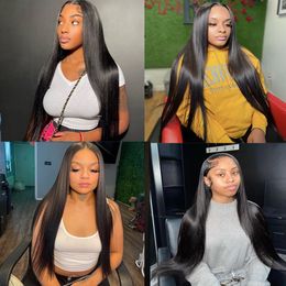 Glueless Wig Ready To Wear Transparent Straight Lace Front Wig Pre Plucked Hd Lace Wig 13x6 Human Hair 13x4 Lace Frontal Wig