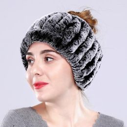 Scarves Knitted Real Fur Headband Scarf Women Natural Rex Fashion Neck Warmer Genuine Ring