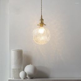 Pendant Lamps Nordic Round Glass Light Creative Bedroom Restaurant Bar Single Head Lamp Dinning Kitchen Room Hanging Lights