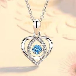 Collana con pendente a cuore classico Diamanti da laboratorio Collane in argento sterling 925 per gioielli da donna alla moda