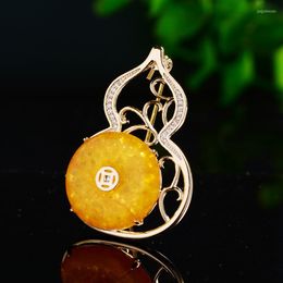 Brooches The Zircon Gourd Brooch Means Auspicious And Wishful Clothing Lucky Simple Men's Accessories