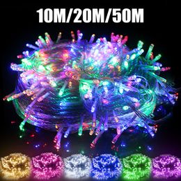 Garden Decorations Christmas Lights 10M 20M 50M Decorative Led String Fairy Light 8 Modes Garland For Wedding Party Holiday 220V 110V 230609