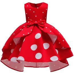 Girl's Dresses Baby Girls Christmas Flower Striped Dress For Wedding Party Toddler Kids Brithday Dot Children Clothing 230609