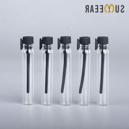 100Pcs/Lot 2ml Mini Portable Sample Perfume Bottle Empty Refillable Glass Test Tube Essential Oils Trial Pack Qogdc