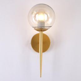 Wall Lamp Nordic Modern Lamps Sconces Black/Gold Decorative Night Light For Pathway Staircase Bedroom Bedside E27