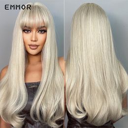 Synthetic Light Blonde Straight Wig With Bangs Lolita Bobo Hair Wigs Cosplay Natural Heat Resistant Wigs for Women Wigsfactory