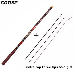 Boat Fishing Rods Goture RED 3.0 7.2M Stream Rod Carbon Fiber Telescopic Ultra Light Carp Pole Tenkara Tackle 230609