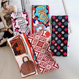 Brand Desinger Letters Print Bowknot Bags Scarves Accessories Silk Handle Gloves Wraps Muffler Wallet Purse Handbag Women Bag Pari317T