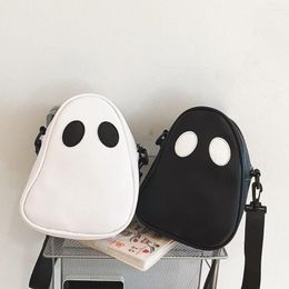 Evening Bags Funny Personality Ghost Bag Purse Couple Shoulder Lovely Devil Clash Colours Stitching Tide PU Small Capacity Satchel