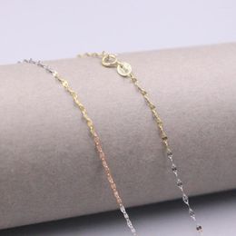 Chains Au750 Real 18K Multi-tone Gold Chain Neckalce For Women Female 1.2mm Lip-shaped Link Choker 45cm 18inch Length