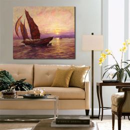 Decorative Art China Cross The Bay Frank Vining Smith Canvas Painting Maritime Landscapes Hand Painted