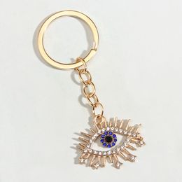 Creative Devil's Eye Keychain Pendant Jewelry Diamond Set Evil Eye Bag Car Keychains Accessories In Bulk