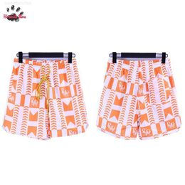 Men's Shorts Orange Blue Black Green RHUDE Shorts Summer Men Woman Casual Fashion Full Chequered Printing Streetwear